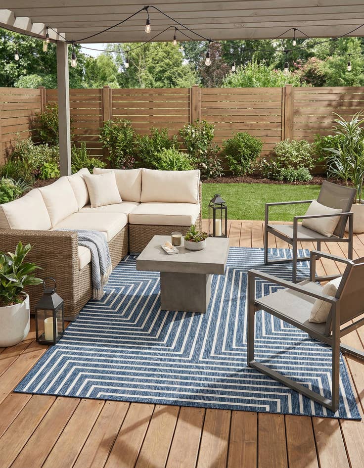 Detail image of 9' x 12'  Washable Modern Indoor / Outdoor Rug