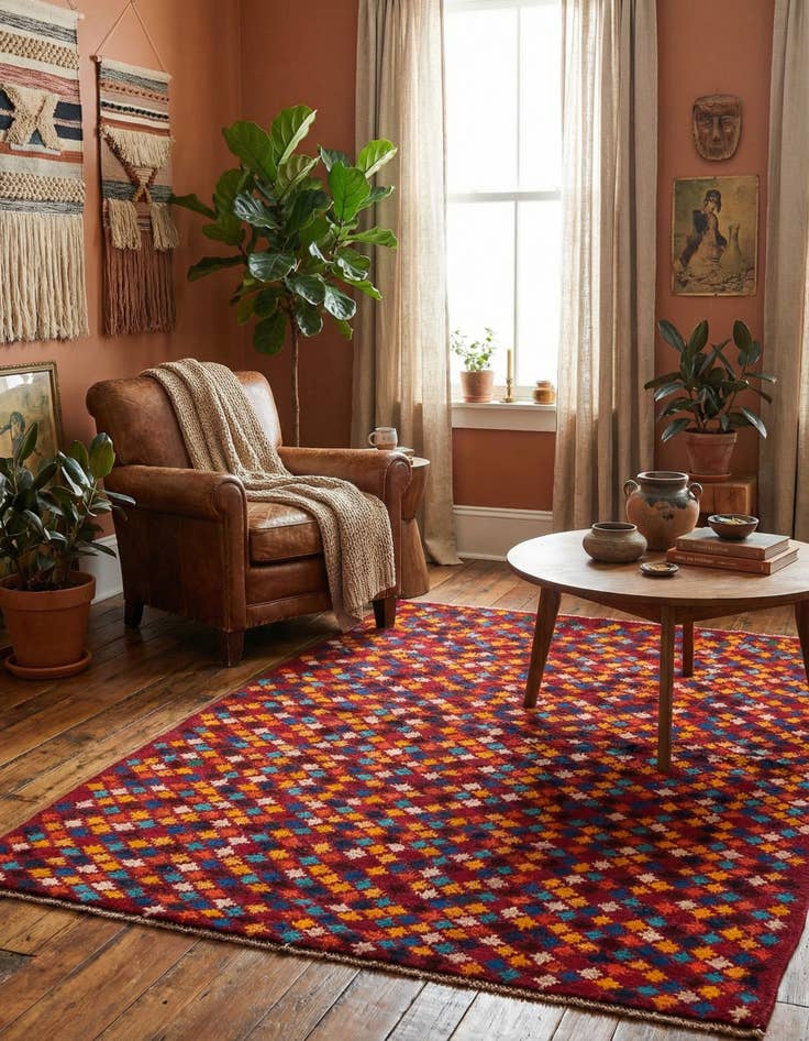 Detail image of 4' 9 x 6' 9  Hand Knotted Balouch Wool Rug