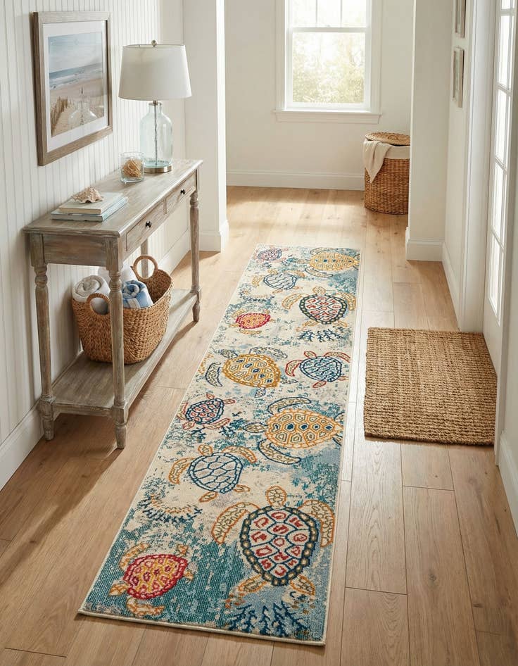 Detail image of 2' 7 x 10'  Washable Capri Runner Rug