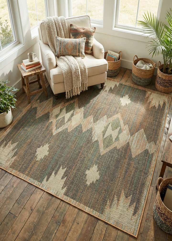7' 10 x 7' 10 Easy-Clean Baja Indoor / Outdoor Square Rug