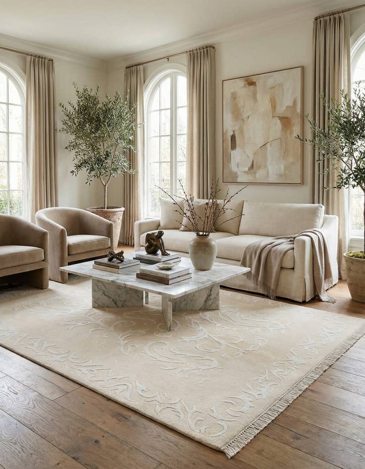 Detail image of  4' 11 x 6' 9  Hand Knotted Darya Wool Rug