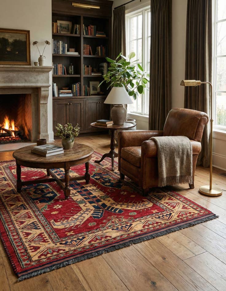 Detail image of  5' 1 x 7' 3  Hand Knotted Kazak Wool Rug