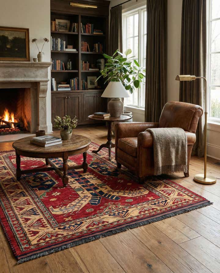 5' 1 x 7' 3 Hand Knotted Kazak Wool Rug