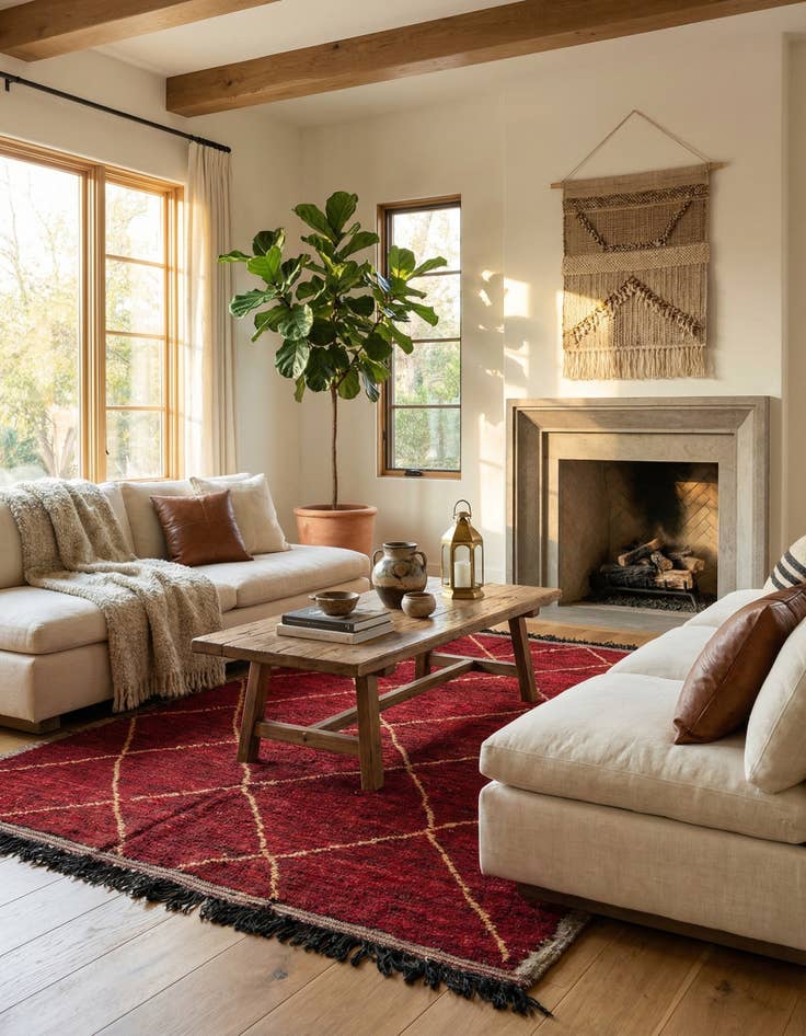 Detail image of 6' x 9' 9  Hand Knotted Moroccan Wool Rug