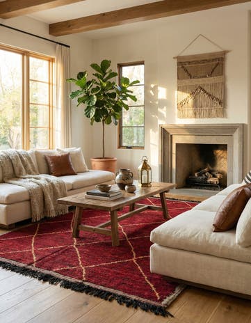 6' x 9' 9 Hand Knotted Moroccan Wool Rug