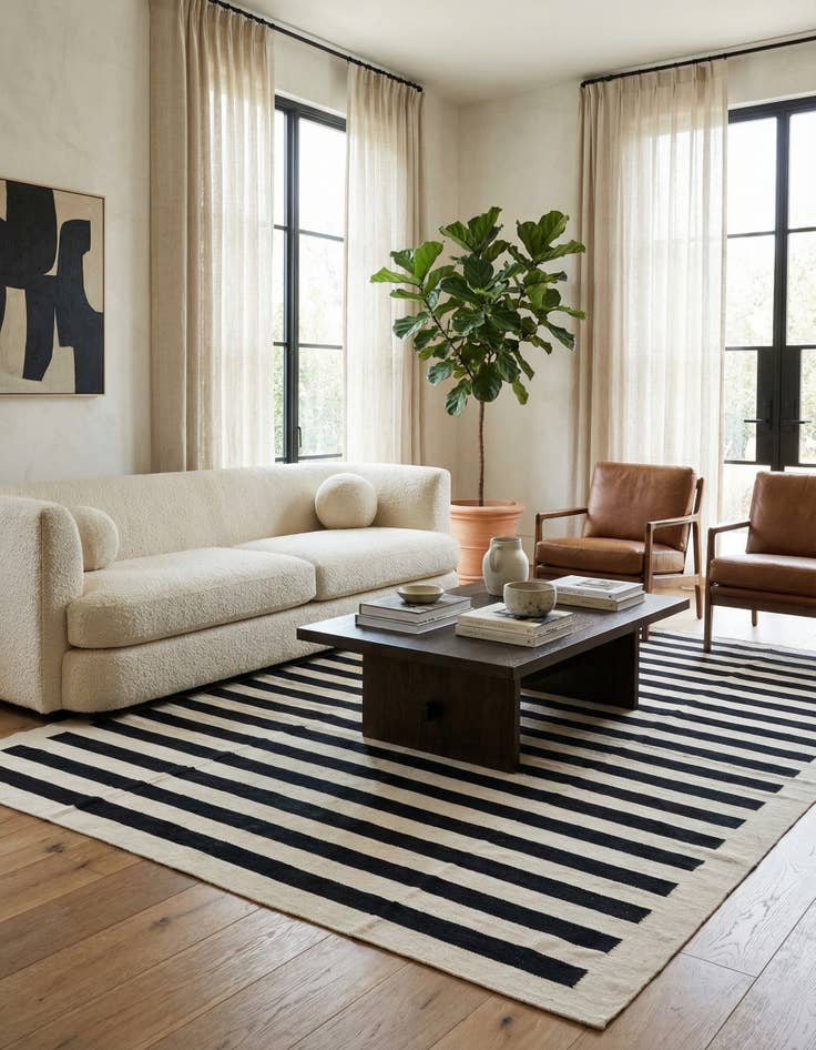 Detail image of 8' 2 x 9' 8  Hand Woven Kilim Modern Wool Rug