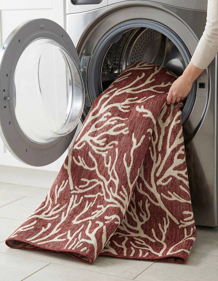 Detail image of  7' 10 x 7' 10  Washable Coastal Indoor / Outdoor Square Rug