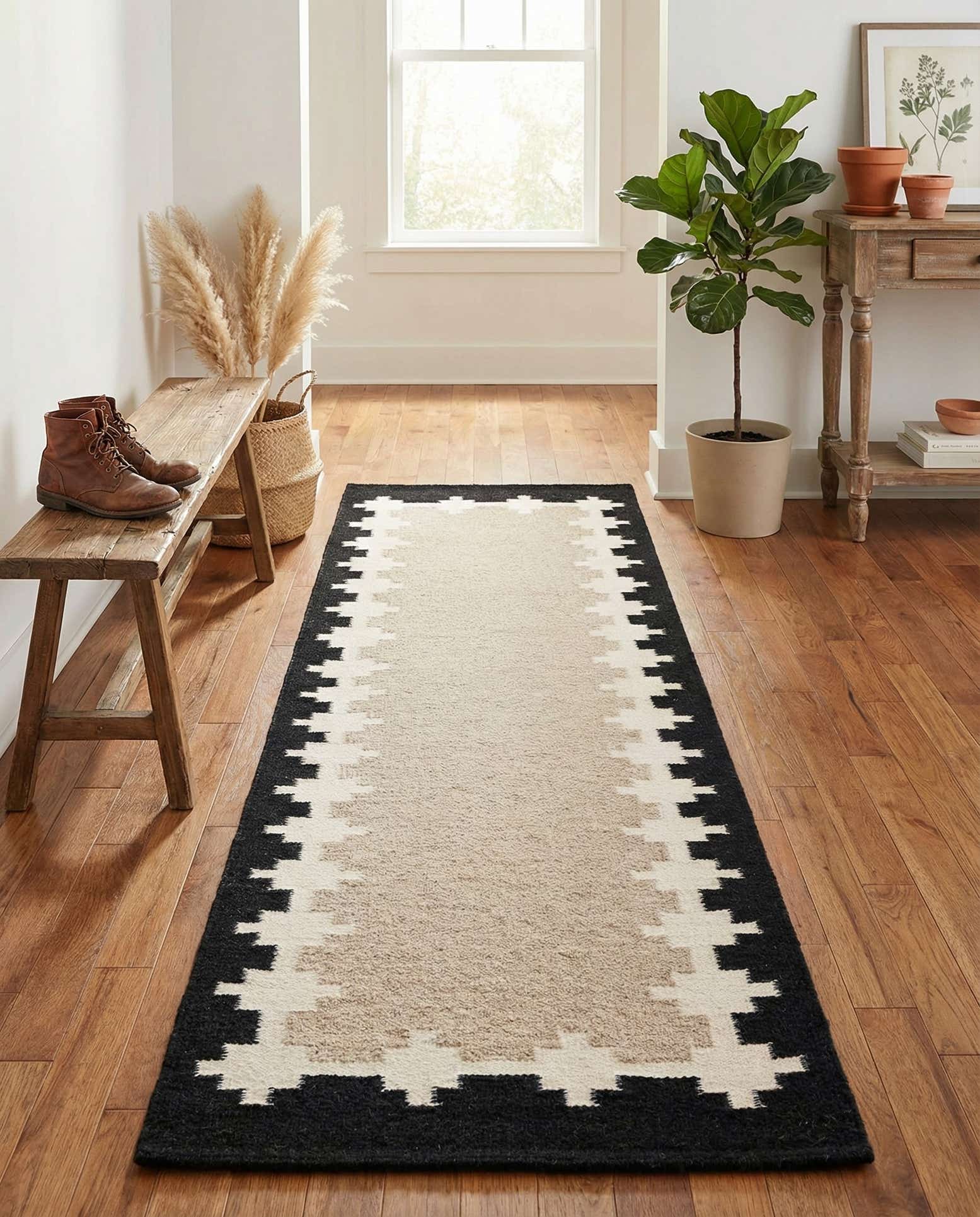 2' x 8' Hand Woven Kilim Wool Runner Rug