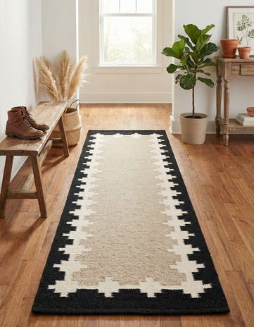 2' x 8' Hand Woven Kilim Wool Runner Rug