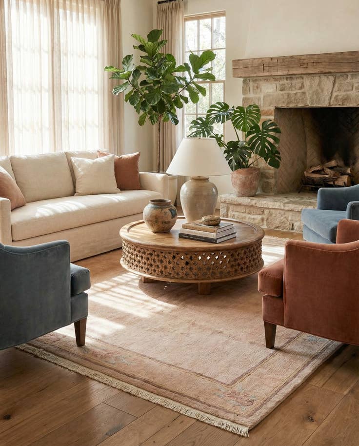 Detail image of 8' x 8' 5 Hand Knotted Tibet Wool Square Rug