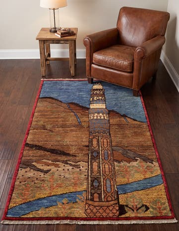 90cm x 140cm Hand Knotted Ziegler Modern Rug