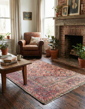 3' 6 x 4' 7 Hand Knotted Ultra Vintage Persian Wool Rug