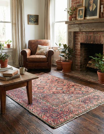 3' 6 x 4' 7 Hand Knotted Ultra Vintage Persian Wool Rug