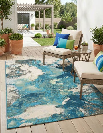 4' 1 x 6' 1 Easy-Clean Modern Indoor / Outdoor Rug