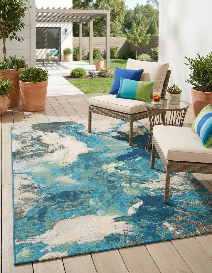 4' 1 x 6' 1 Easy-Clean Modern Indoor / Outdoor...