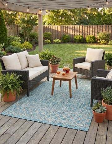 4' x 6' Easy-Clean Lattice Indoor / Outdoor Rug