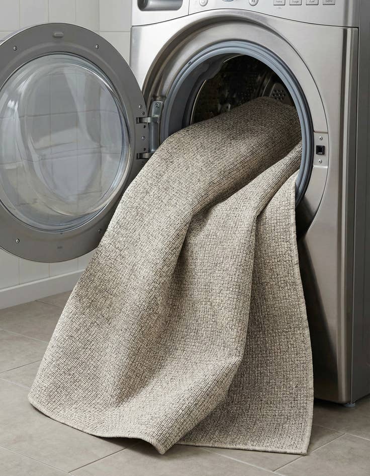 Detail image of 5' 3 x 5' 3  Washable Solid Indoor / Outdoor Square Rug