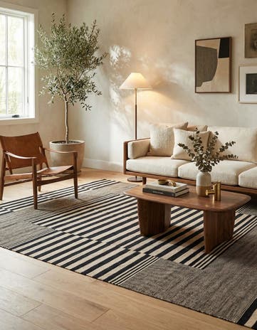 6' x 7' 8 Hand Woven Kilim Modern Wool Rug