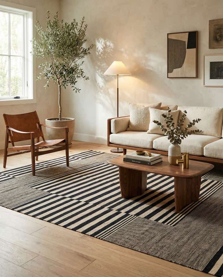 6' x 7' 8 Hand Woven Kilim Modern Wool Rug