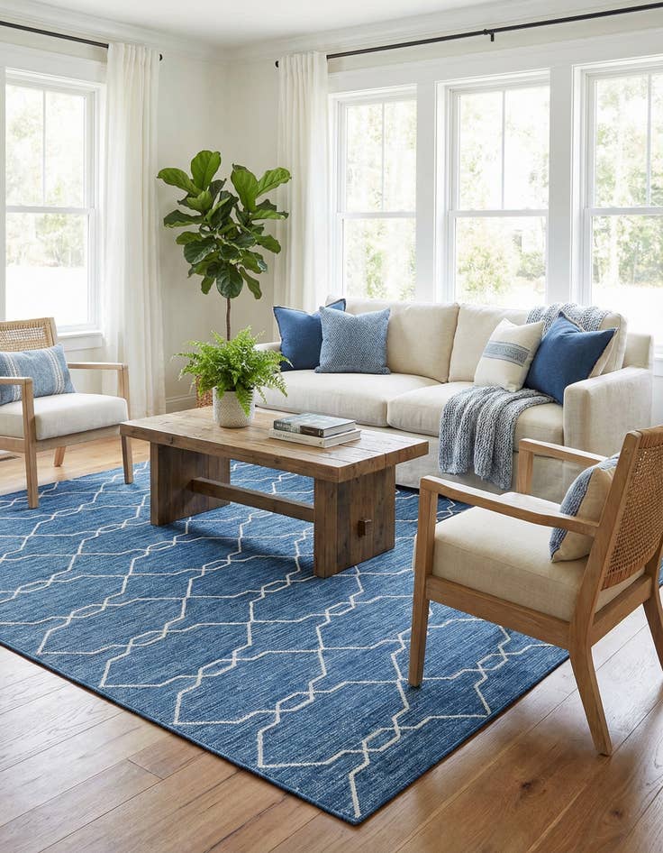 Detail image of 7' x 10'  Washable Trellis Indoor / Outdoor Rug