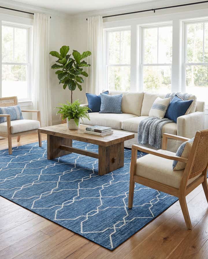 7' x 10' Easy-Clean Lattice Indoor / Outdoor Rug