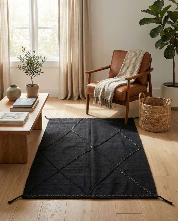 4' 4 x 5' 9 Hand Knotted Moroccan Wool Rug