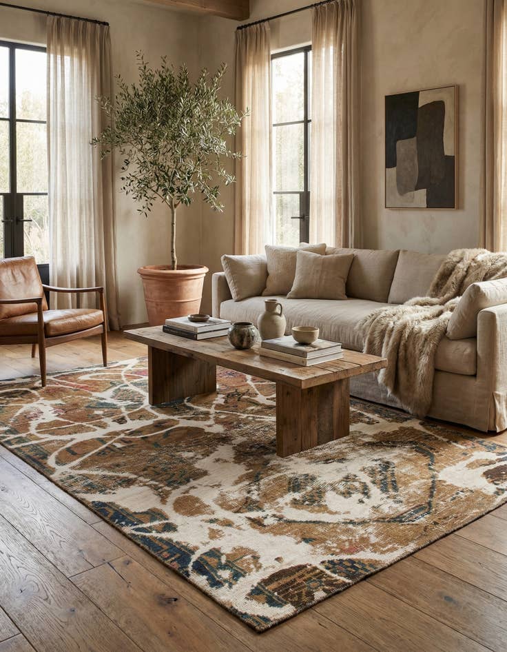 Detail image of 3' 5 x 5' 7  Hand Knotted Ultra Vintage Persian Wool Rug