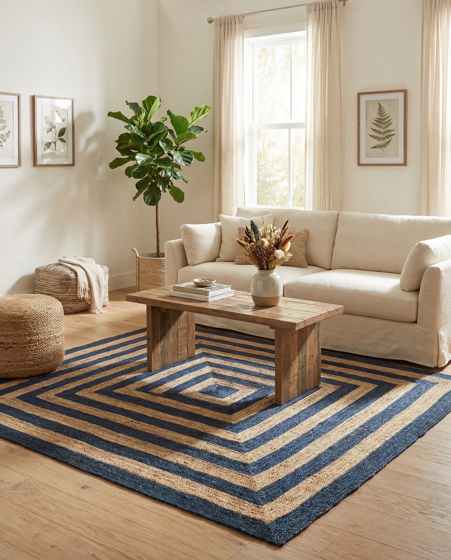  10' x 10'  Hand Braided Jute Square Rug