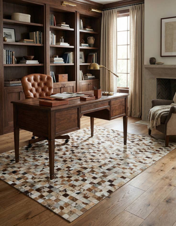 Detail image of  5' x 8' Cowhide Leather Rug