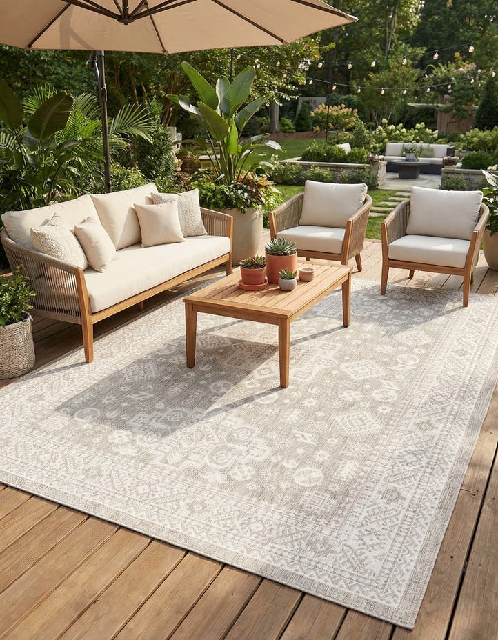 7' 10 x 11' Easy-Clean Aztec Indoor / Outdoor ...