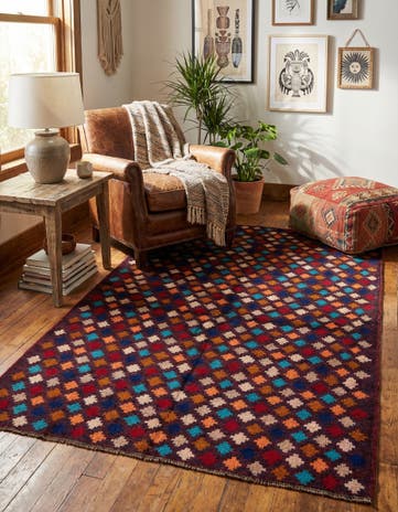 3' 8 x 6' 2 Hand Knotted Balouch Wool Rug