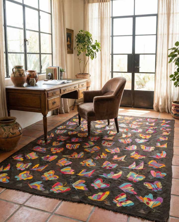 6' 5 x 9' 1 Hand Woven Kilim Suzani Wool Rug