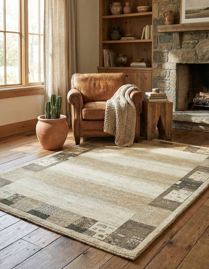 Detail image of 4' x 6'  Hand Knotted Kashkuli Gabbeh Wool Rug