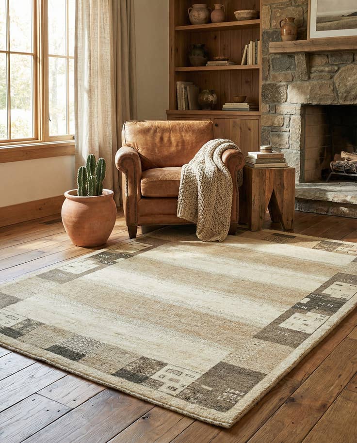 Detail image of 4' x 6' Hand Knotted Kashkuli Gabbeh Wool Rug