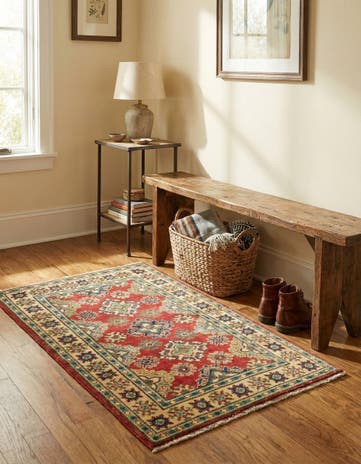 2' 6 x 4' 3 Hand Knotted Kazak Rug