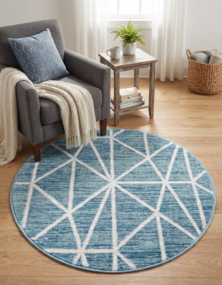 Detail image of  3' 3 x 3' 3 Lattice Trellis Round Rug