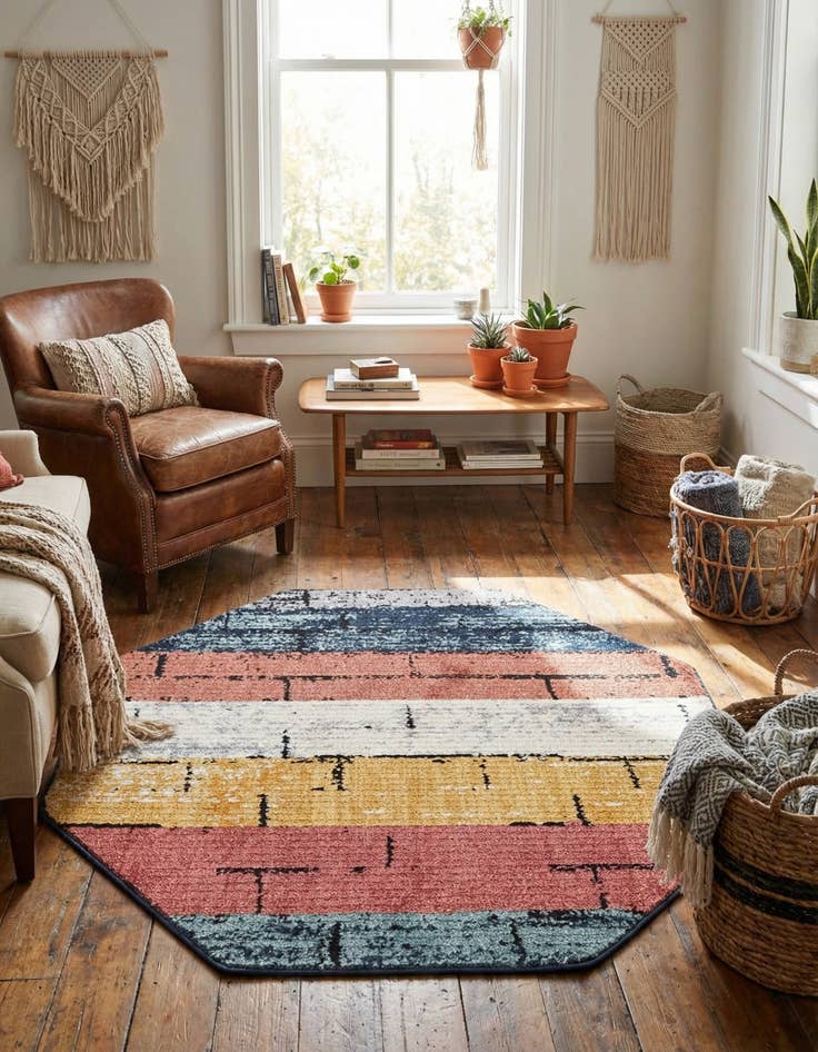 Detail image of  5' 3 x 5' 3 Tagine Octagon Rug