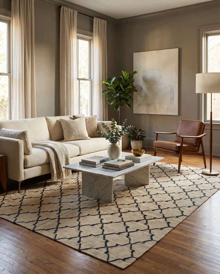 5' 10 x 8' 1 Hand Woven Kilim Modern Wool Rug