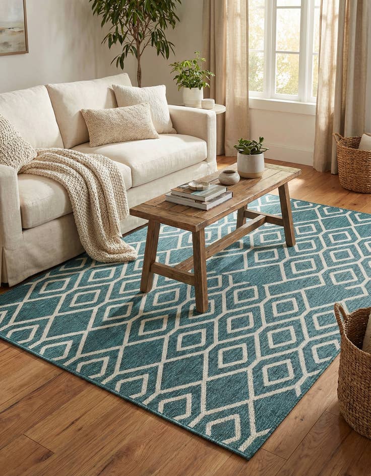Detail image of 5' 3 x 8' Easy-Clean Jill Zarin Turks and Caicos Indoor / Outdoor Rug