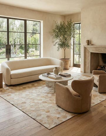5' 4 x 7' 5 Cowhide Rug