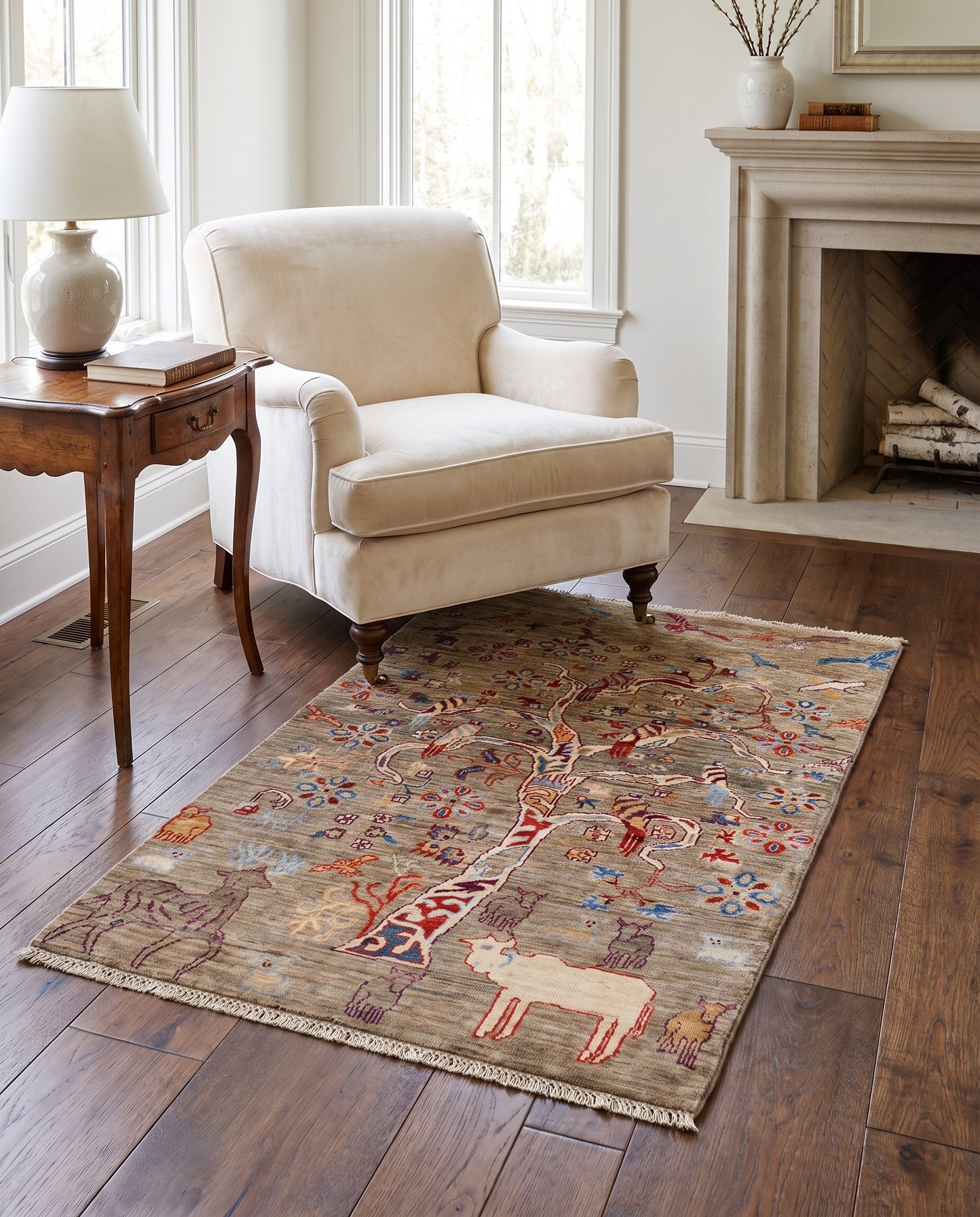 3' 5 x 4' 11 Hand Knotted Ariana Ziegler Rug