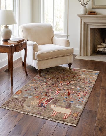 3' 5 x 4' 11 Hand Knotted Ariana Ziegler Rug