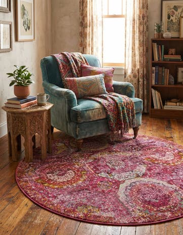 Pink Santiago Round Rug