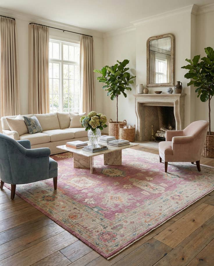 Detail image of 10' 3 x 14' 1 Hand Knotted Oushak Wool Rug