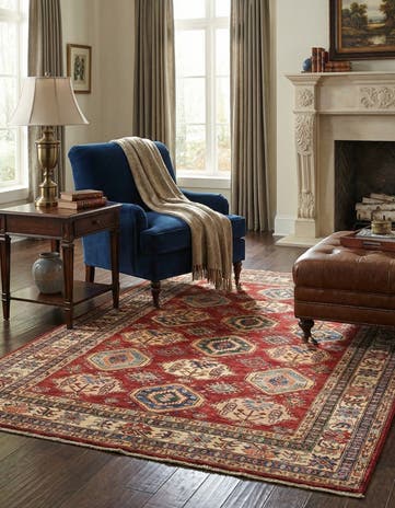 5' 9 x 8' 2 Hand Knotted Kazak Oriental Rug