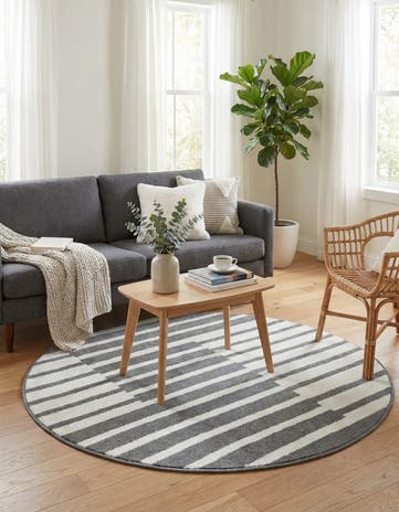 Gray Oslo Round Rug
