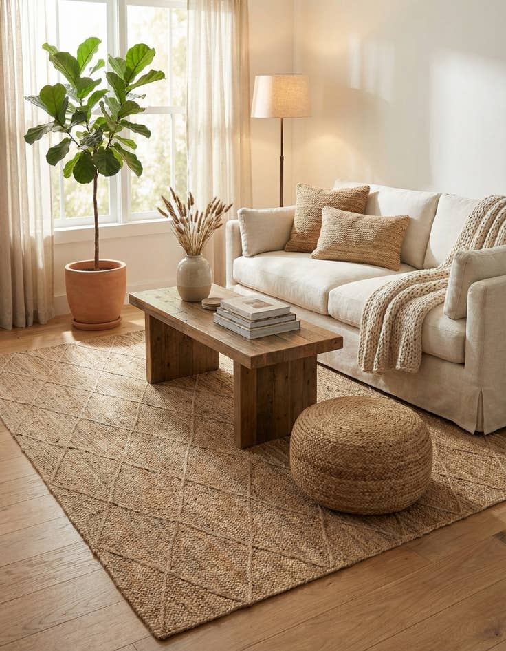 Detail image of  8' x 11'  Hand Braided Jute Rug