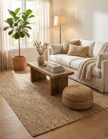 Natural Handmade Braided Jute Rug