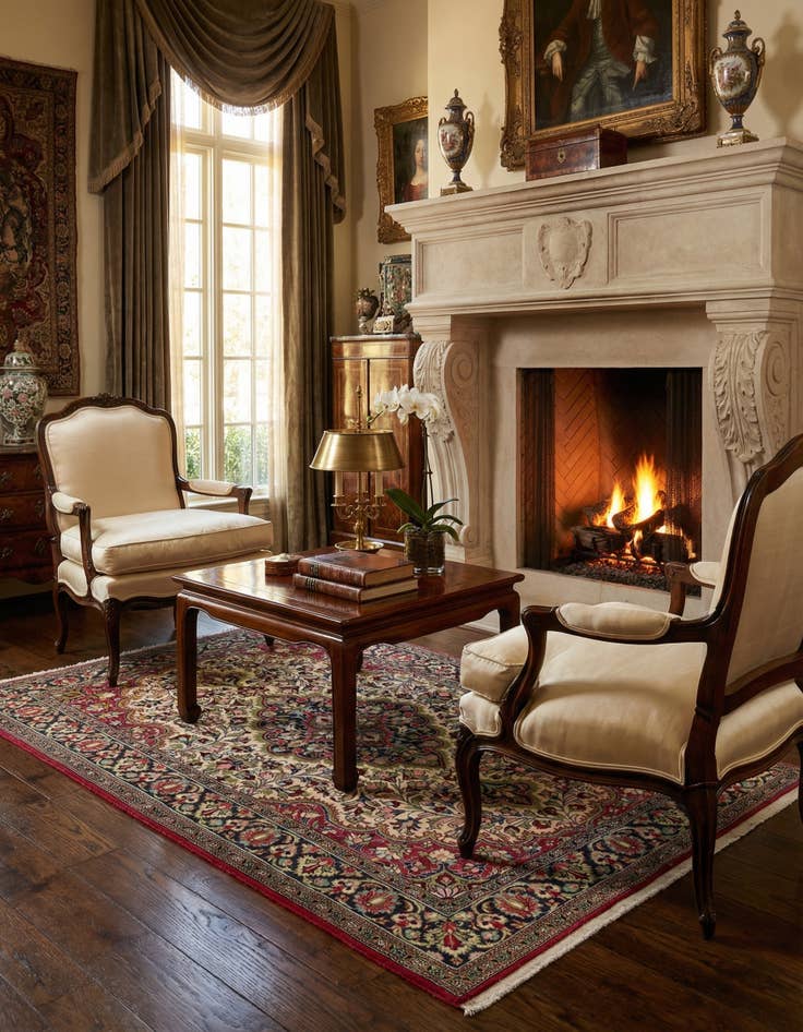 Detail image of  3' 7 x 5' 6 Ghom Rug