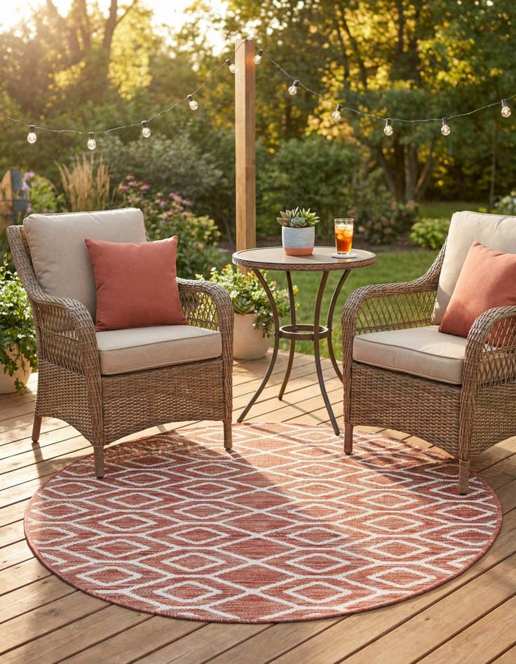 Detail image of  4' x 4'  Washable Jill Zarin Turks and Caicos Indoor / Outdoor Round Rug